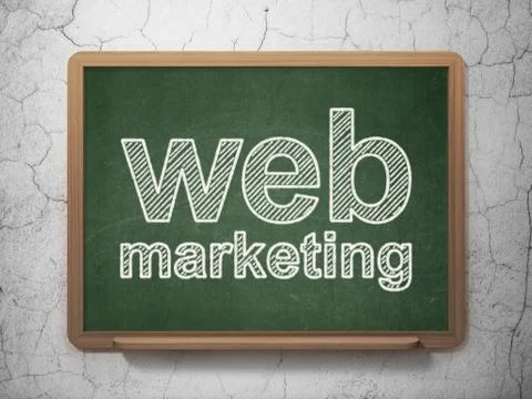 Web development concept: Web Marketing on chalkboard background Illustrazione stock