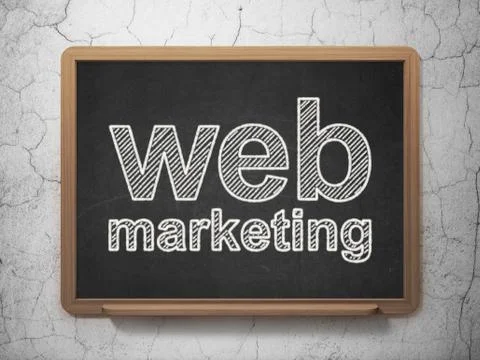 Web development concept: Web Marketing on chalkboard background Illustrazione stock