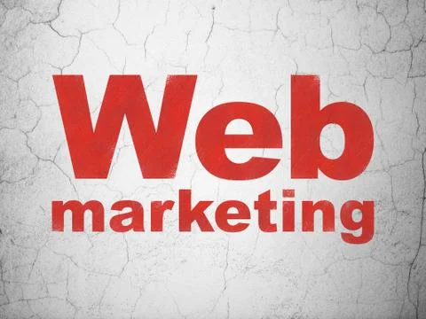 Web development concept: Web Marketing on wall background Stock Illustration