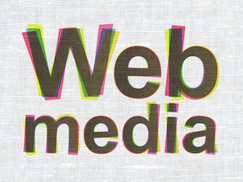 Web development concept: Web Media on fabric texture background Stock-Illustration