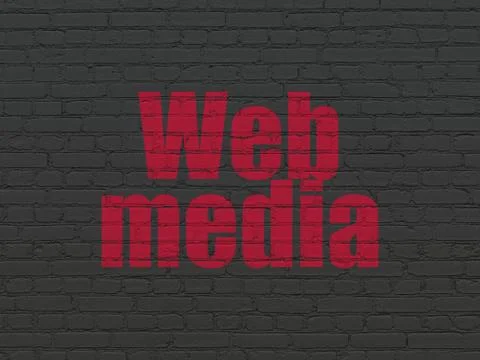 Web development concept: Web Media on wall background Stock Illustration