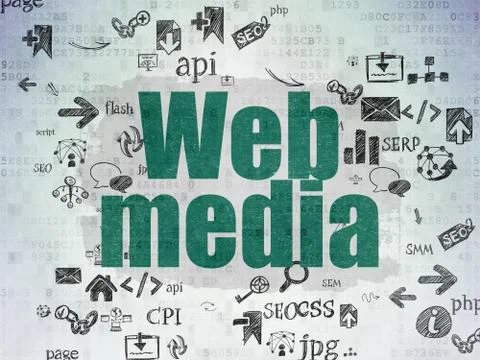 Web development concept: Web Media on Digital Paper background Stock Illustration