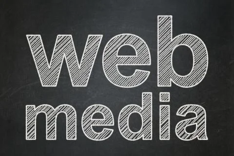 Web development concept: Web Media on chalkboard background Illustrazione stock
