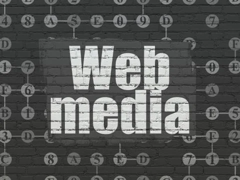 Web development concept: Web Media on wall background イラスト素材