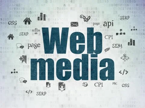 Web development concept: Web Media on Digital Data Paper background Stock Illustration