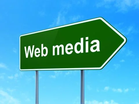 Web development concept: Web Media on road sign background Stock Illustration