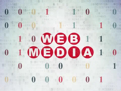 Web development concept: Web Media on Digital Data Paper background 库存插图