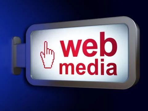 Web development concept: Web Media and Mouse Cursor on billboard background Stock Illustration