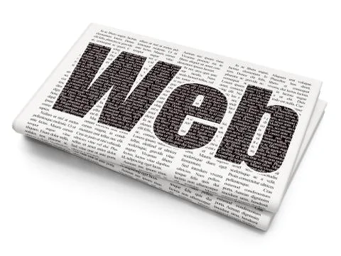 Web development concept: Web on Newspaper background Illustration