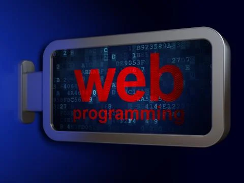 Web development concept: Web Programming on billboard background 스톡 일러스트