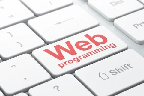 Web development concept: Web Programming on computer keyboard background Stock Illustration