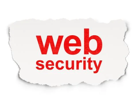 Web development concept: Web Security on Paper background 스톡 일러스트