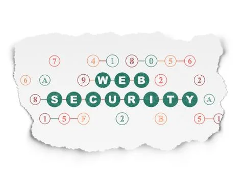 Web development concept: Web Security on Torn Paper background Stock Illustration