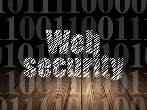 Web development concept: Web Security in grunge dark room Stockillustratie