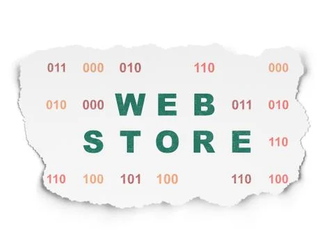 Web development concept: Web Store on Torn Paper background 库存插图