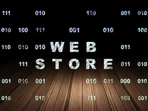 Web development concept: Web Store in grunge dark room Stockillustratie