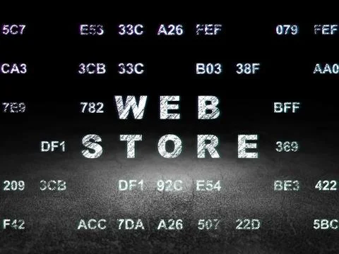 Web development concept: Web Store in grunge dark room Stockillustratie
