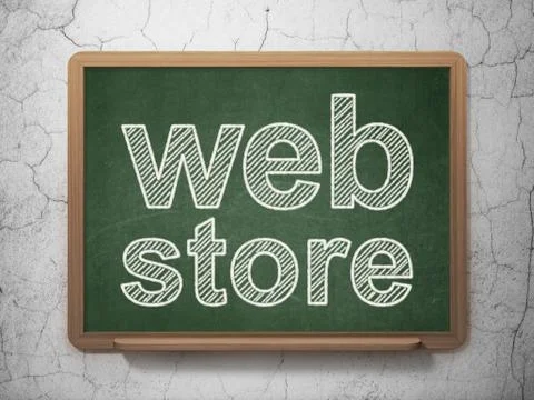Web development concept: Web Store on chalkboard background Stock Illustration