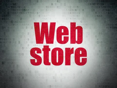 Web development concept: Web Store on Digital Data Paper background Illustrazione stock