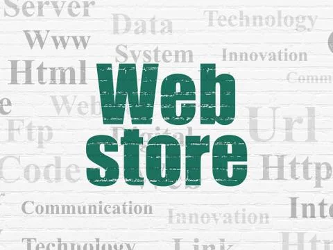 Web development concept: Web Store on wall background Stock-Illustration