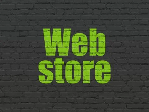 Web development concept: Web Store on wall background Stock-Illustration