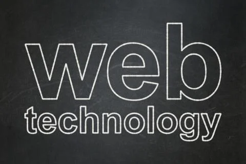Web development concept: Web Technology on chalkboard background Illustrazione stock