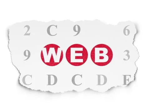 Web development concept: Web on Torn Paper background 스톡 일러스트