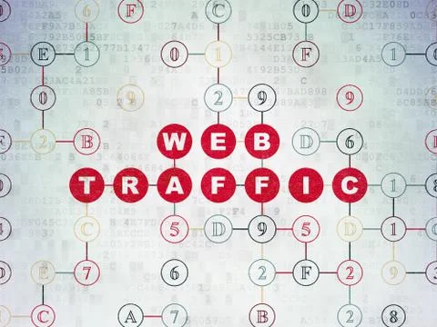 Web development concept: Web Traffic on Digital Paper background Illustrazione stock