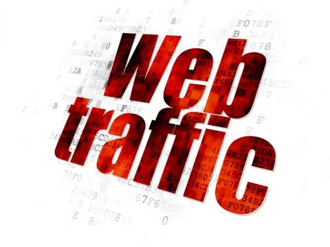 Web development concept: Web Traffic on Digital background Illustrazione stock