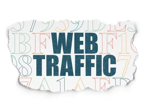 Web development concept: Web Traffic on Torn Paper background Stock Illustration