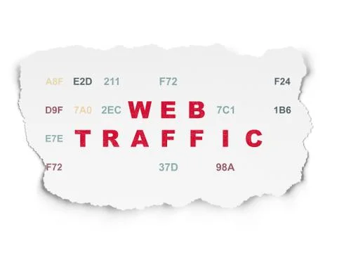 Web development concept: Web Traffic on Torn Paper background Illustrazione stock