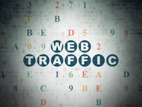 Web development concept: Web Traffic on Digital Data Paper background Stock Illustration