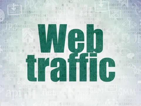 Web development concept: Web Traffic on Digital Data Paper background Stock Illustration