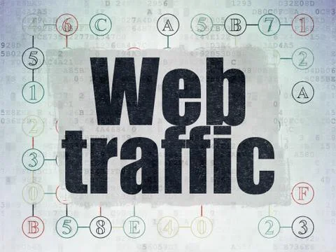 Web development concept: Web Traffic on Digital Data Paper background イラスト素材