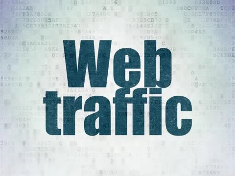 Web development concept: Web Traffic on Digital Data Paper background 库存插图