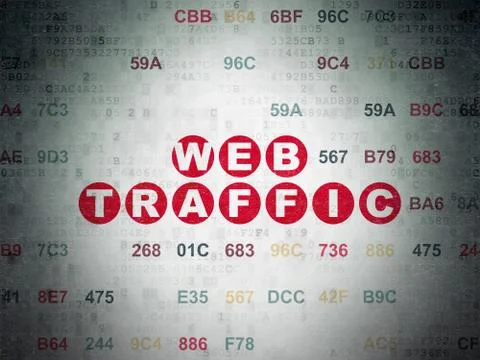 Web development concept: Web Traffic on Digital Data Paper background 库存插图