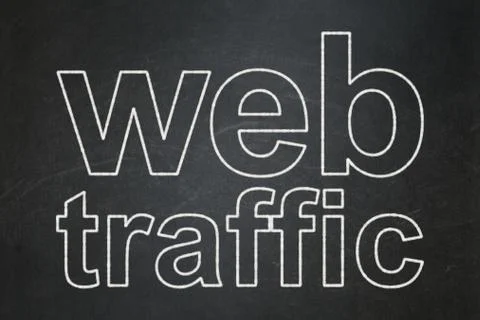 Web development concept: Web Traffic on chalkboard background 库存插图