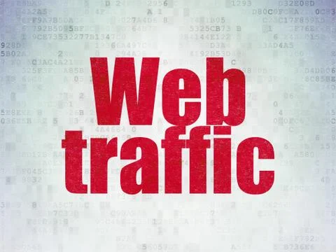 Web development concept: Web Traffic on Digital Data Paper background 스톡 일러스트
