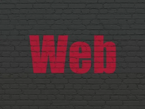 Web development concept: Web on wall background Stockillustratie