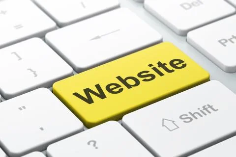 Web development concept: Website on computer keyboard background 스톡 일러스트