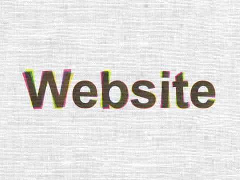 Web development concept: Website on fabric texture background 스톡 일러스트
