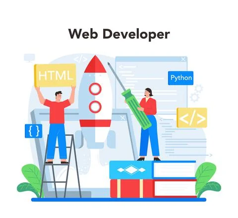 Web development concept. Website optimization and web page interface Stock-Illustration