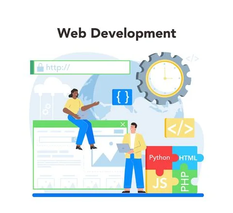 Web development concept. Website optimization and web page interface Stock Illustration