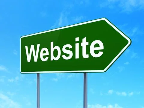 Web development concept: Website on road sign background 스톡 일러스트