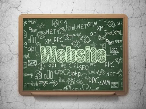 Web development concept: Website on School board background Stock Illustration