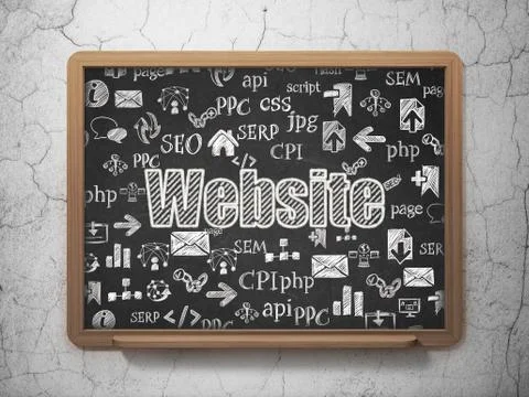 Web development concept: Website on School board background Illustrazione stock