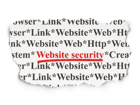 Web development concept: Website Security on Paper background 스톡 일러스트