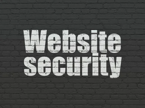 Web development concept: Website Security on wall background 库存插图