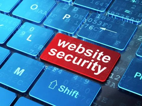 Web development concept: Website Security on computer keyboard background 스톡 일러스트