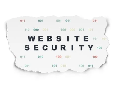 Web development concept: Website Security on Torn Paper background Stock Illustration